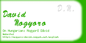 david mogyoro business card