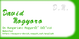 david mogyoro business card